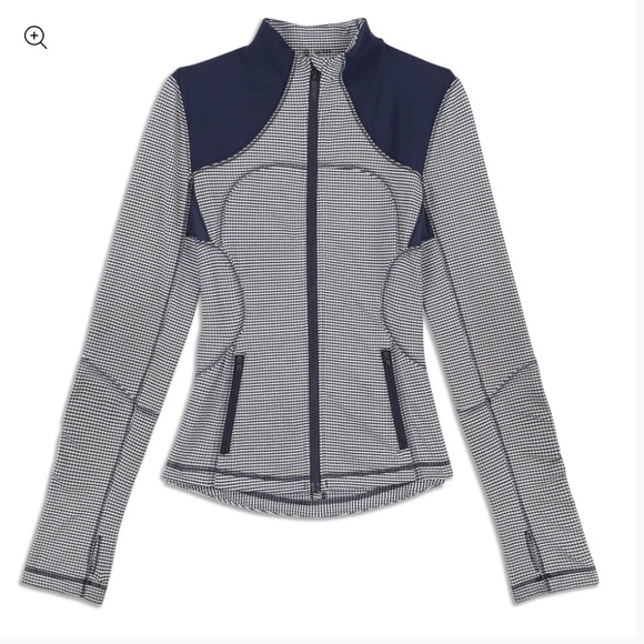 ♥️… Lululemon Forme Jacket Inkwell Gingham sz 12 - Picture 1 of 10